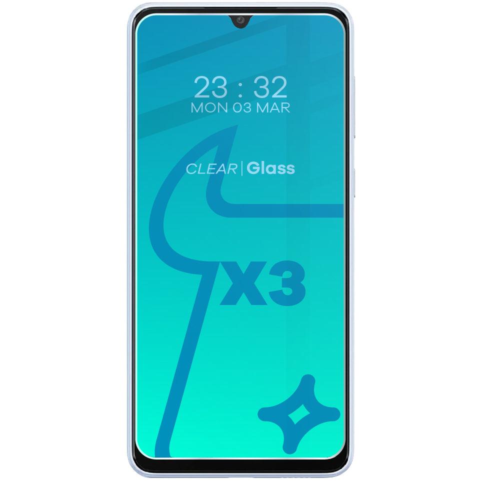 Gehärtetes Glas - 3 Stück + Kameraschutz, Galaxy A34 5G, Bizon Glass Clear 2 Pack