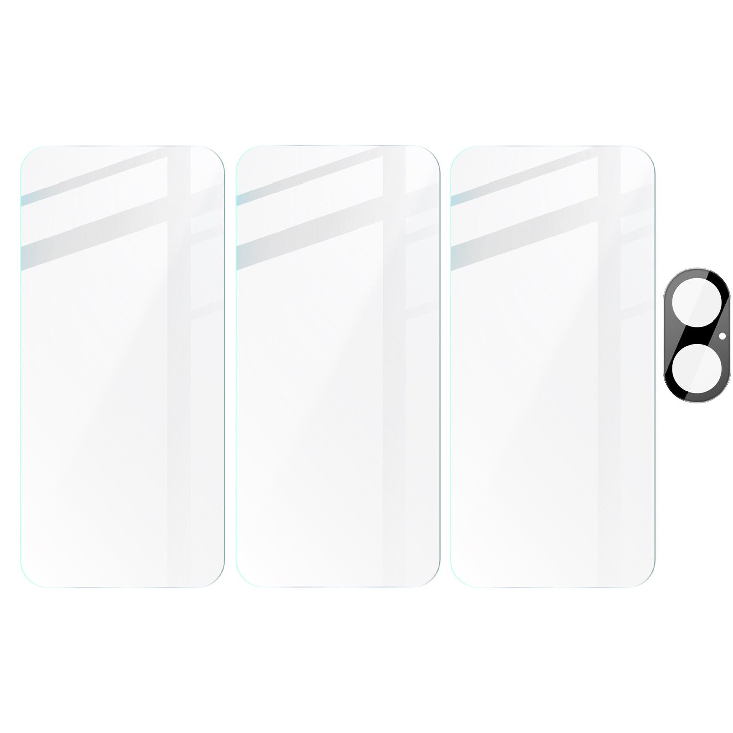 Gehärtetes Glas - 3 Stück + Kameraschutz für iPhone 16 Plus, Bizon Glass Clear 2 Pack