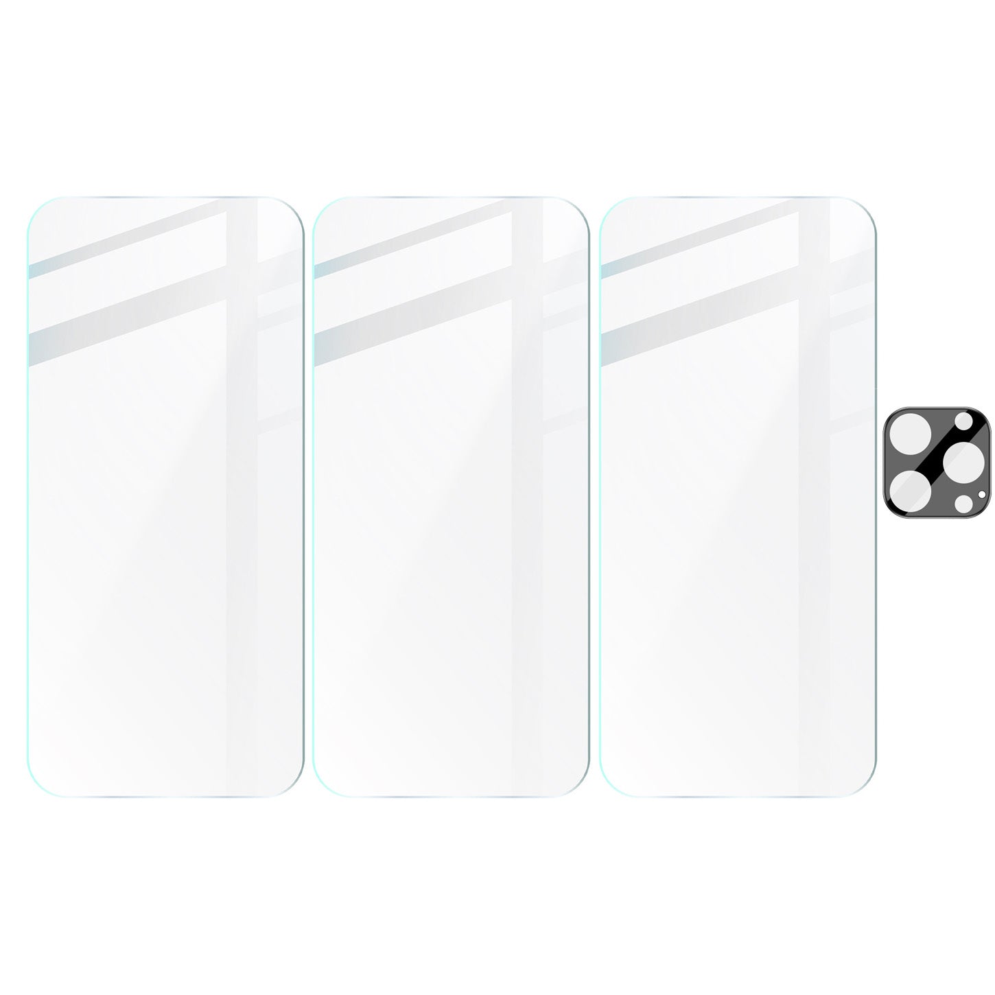 Gehärtetes Glas - 3 Stück + Kameraschutz für iPhone 16 Pro Max, Bizon Glass Clear 2 Pack
