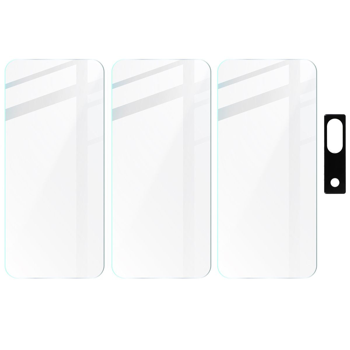 Gehärtetes Glas - 3 Stück + Kameraschutz für Google Pixel 8a, Bizon Glass Clear Pack