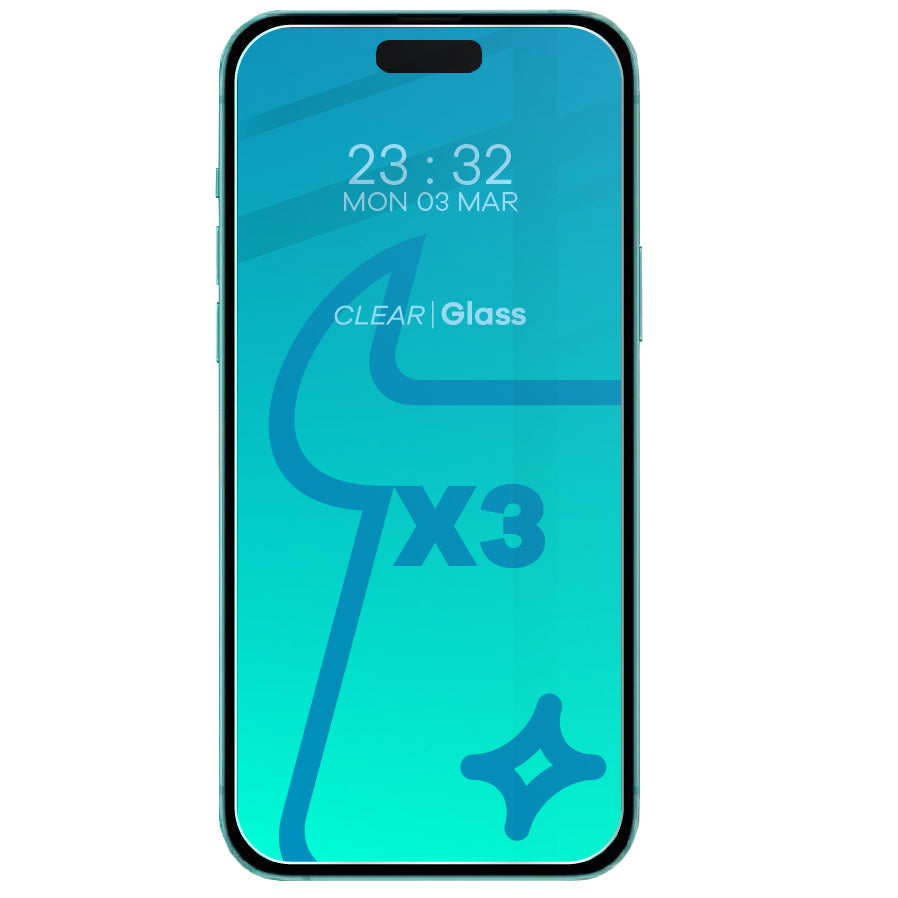 Gehärtetes Glas Bizon Glass Clear 2 Pack - 3 Stück + Kameraschutz, iPhone 15