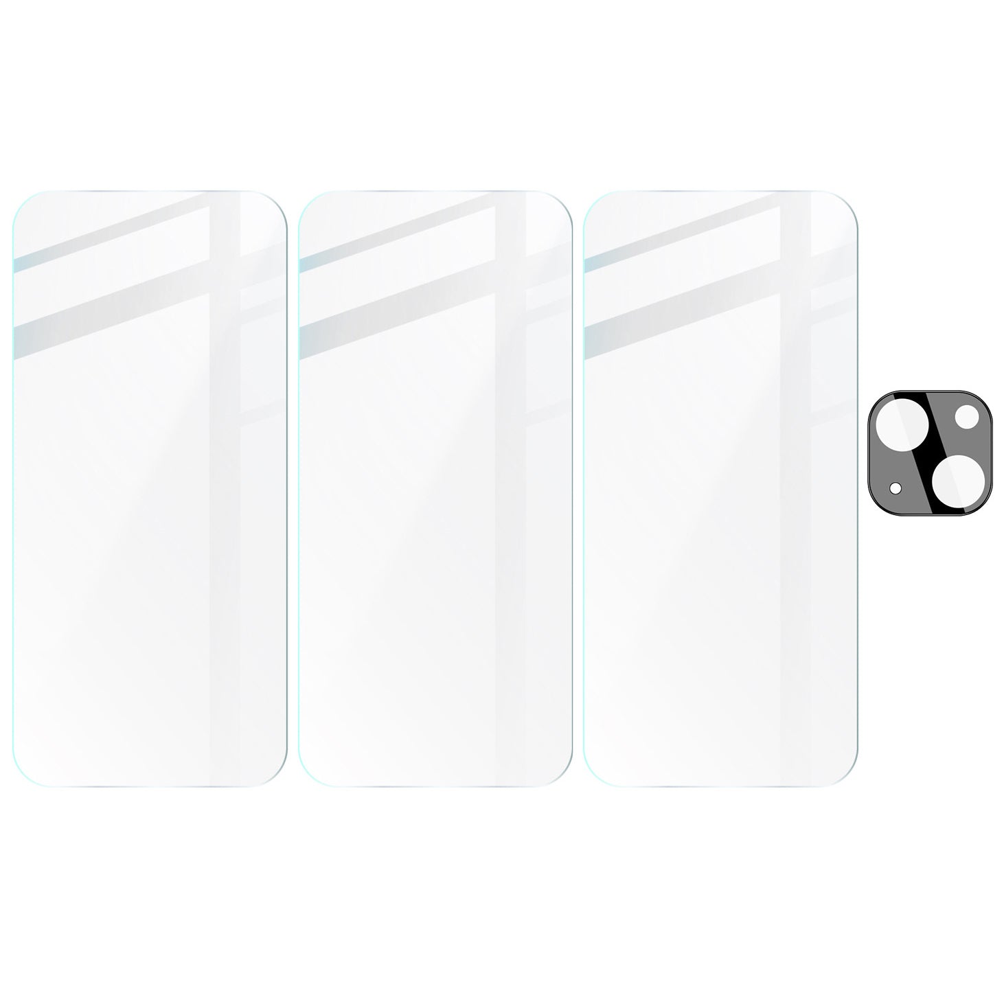 Gehärtetes Glas Bizon Glass Clear 2 Pack - 3 Stück + Kameraschutz, iPhone 15