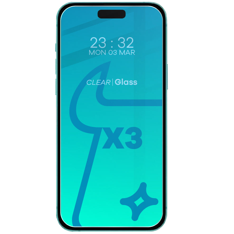 Gehärtetes Glas Bizon Glass Clear 2 Pack - 3 Stück + Kameraschutz, iPhone 15 Pro