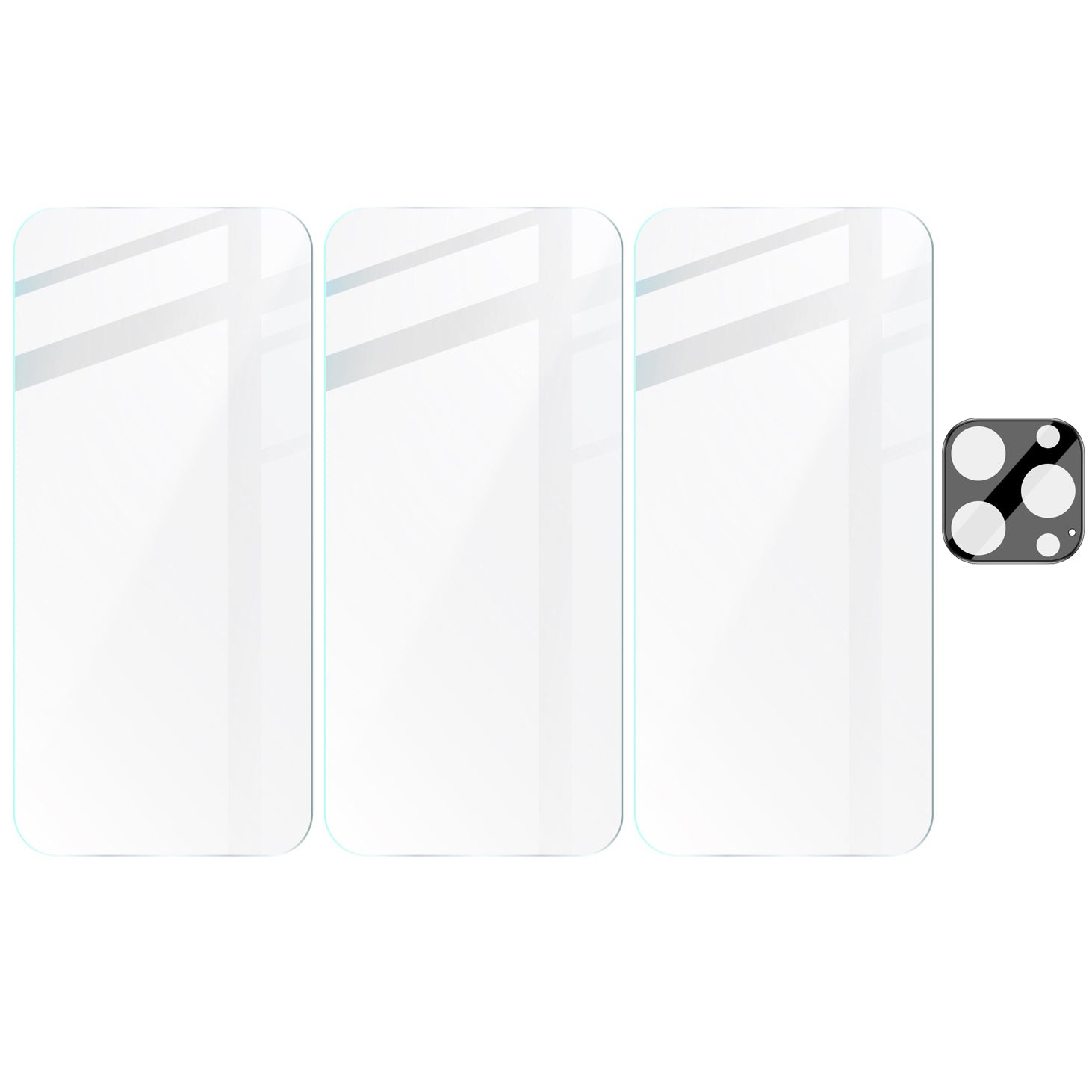 Gehärtetes Glas Bizon Glass Clear 2 Pack - 3 Stück + Kameraschutz, iPhone 15 Pro
