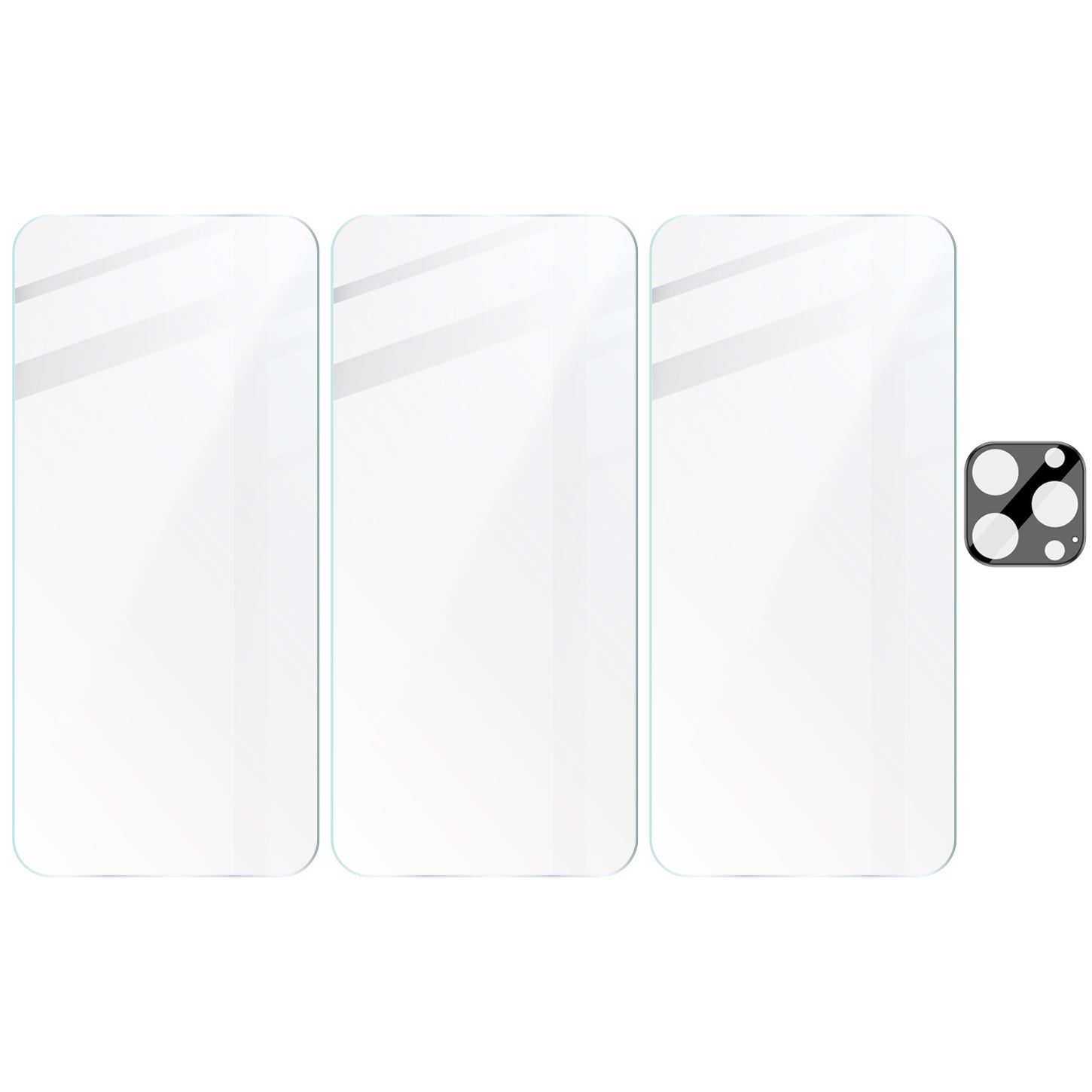 Gehärtetes Glas Bizon Glass Clear 2 Pack - 3 Stück + Kameraschutz, iPhone 15 Pro Max