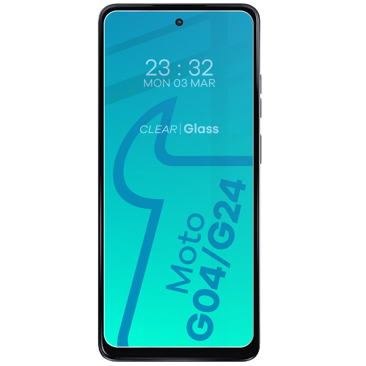 Gehärtetes Glas - 3 Stück + Kameraschutz für Motorola Moto G04/G24, Bizon Glass Clear 2 Pack