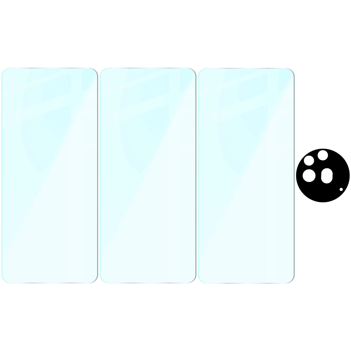 Gehärtetes Glas - 3 Stück + Kameraschutz für Nothing Phone (3a) Pro, Bizon Glass Clear Pack
