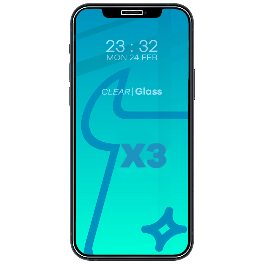 Gehärtetes Glas - 3 Stück + Kameraschutz für iPhone 12 Pro, Bizon Glass Clear Pack