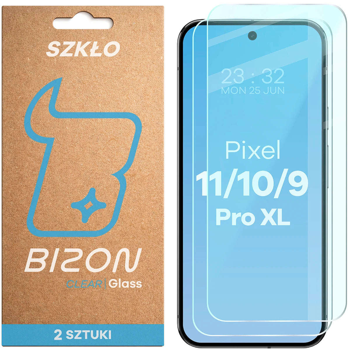 Gehärtetes Glas für Google Pixel 11 Pro XL / 10 Pro XL / 9 Pro XL, Bizon Glass Clear Duo, 2 Stück