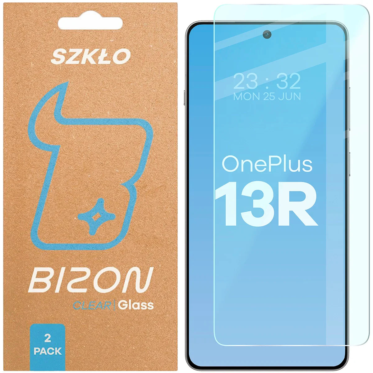 Gehärtetes Glas für OnePlus 13R, Bizon Glass Clear Duo, 2 Stück