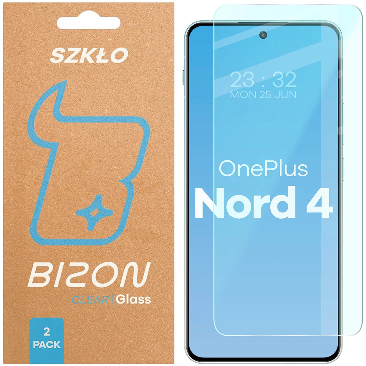 Gehärtetes Glas für OnePlus Nord 4, Bizon Glass Clear Duo, 2 Stück