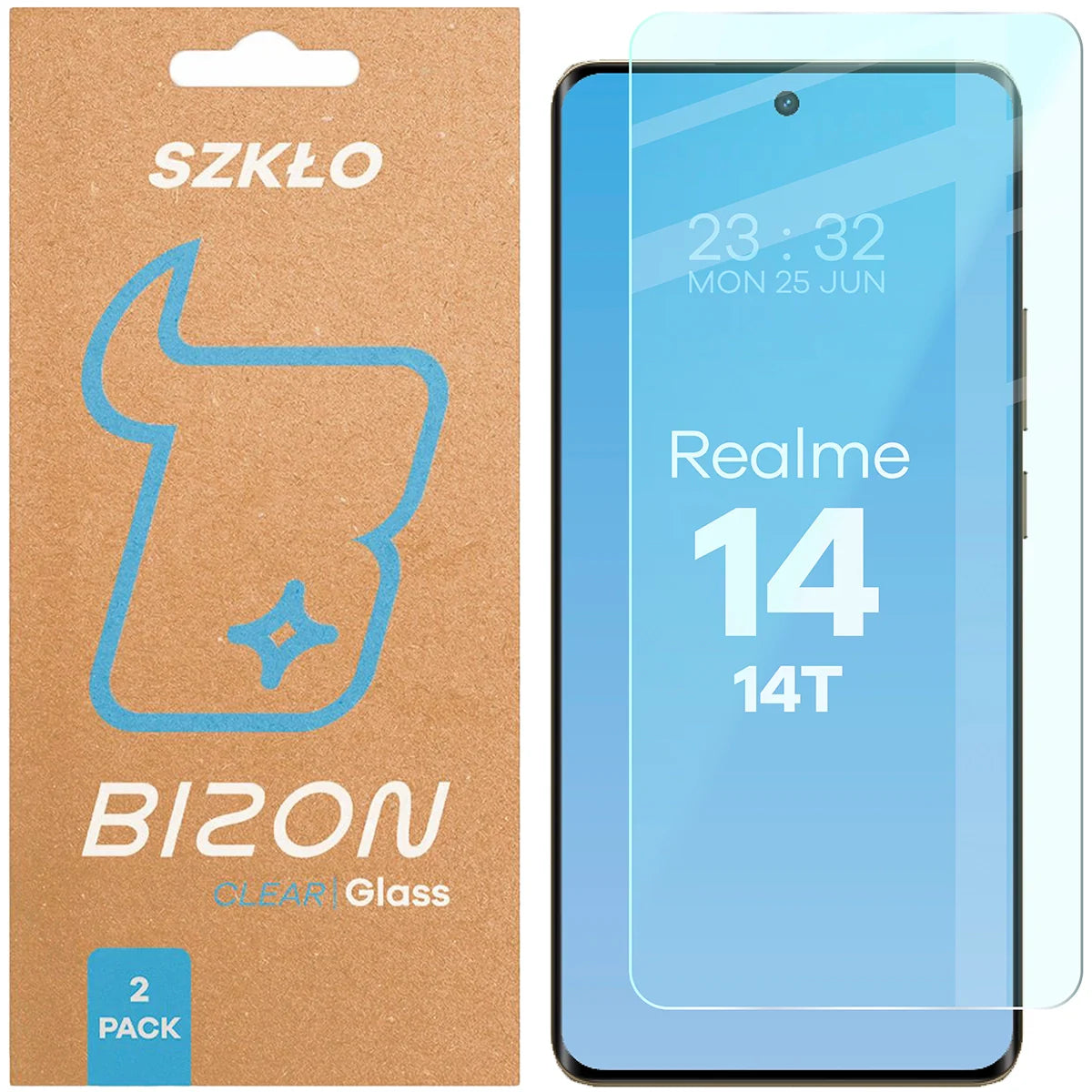 Gehärtetes Glas für Realme 14 5G / 14T 5G, Bizon Glass Clear Duo, 2 Stück