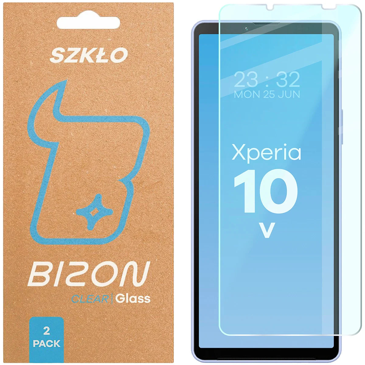 Gehärtetes Glas für Sony Xperia 10 V, Bizon Glass Clear Duo, 2 Stück