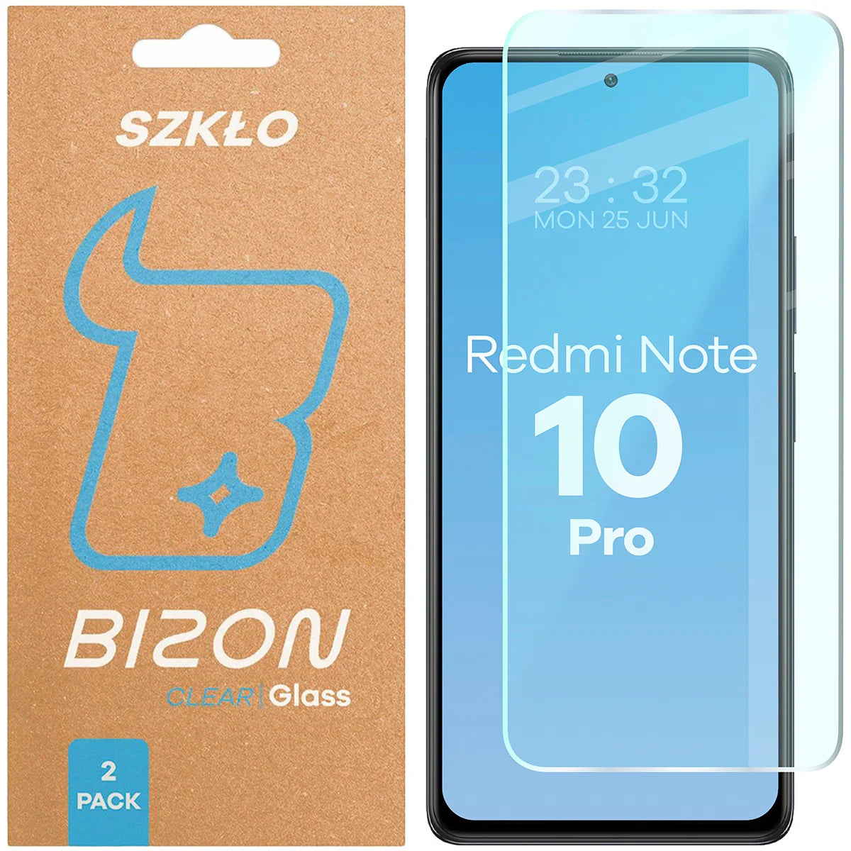 Gehärtetes Glas für Xiaomi Redmi Note 10 Pro, Bizon Glass Clear Duo, 2 Stück