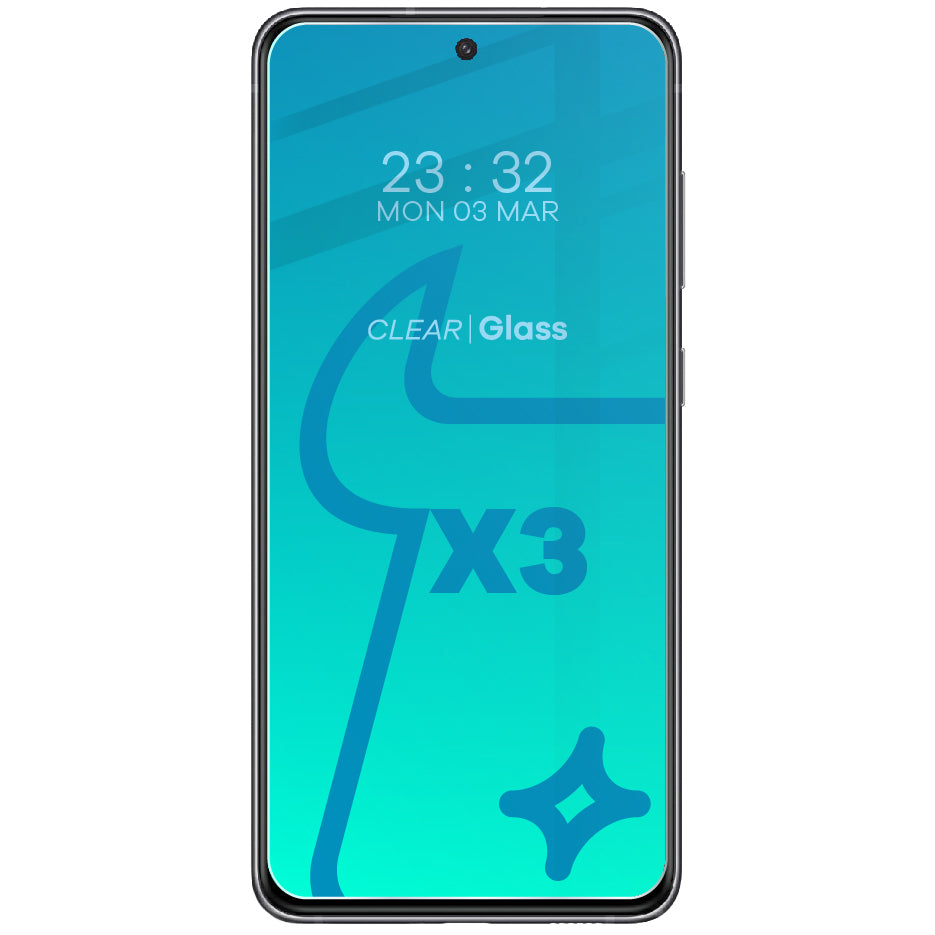 Gehärtetes Glas Bizon Glass Clear - 3 Stück + Kameraschutz für Galaxy S21 FE