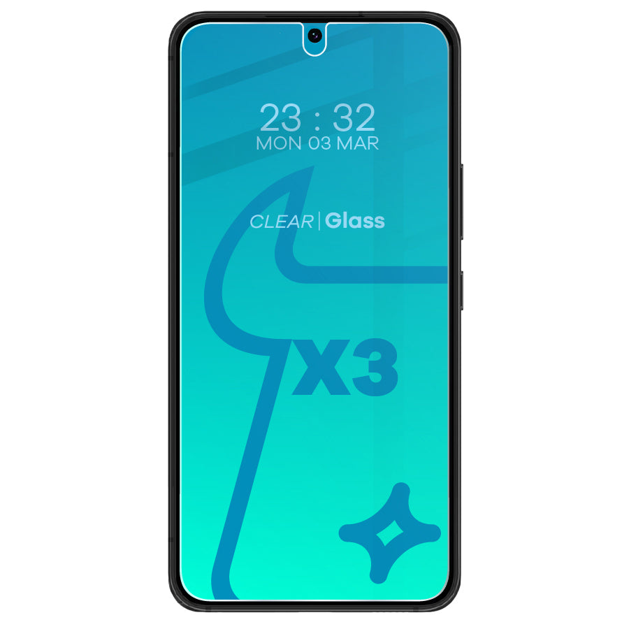 Gehärtetes Glas Bizon Glass Clear - 3 Stück + Kameraschutz für Galaxy S22