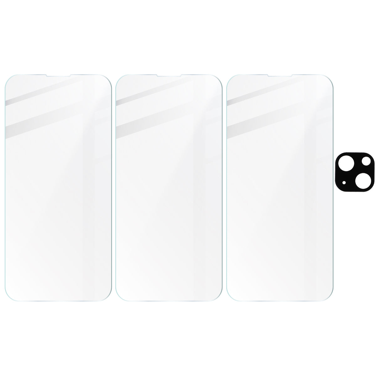 Gehärtetes Glas Bizon Glass Clear - 3 Stück + Kameraschutz für iPhone 13 Mini