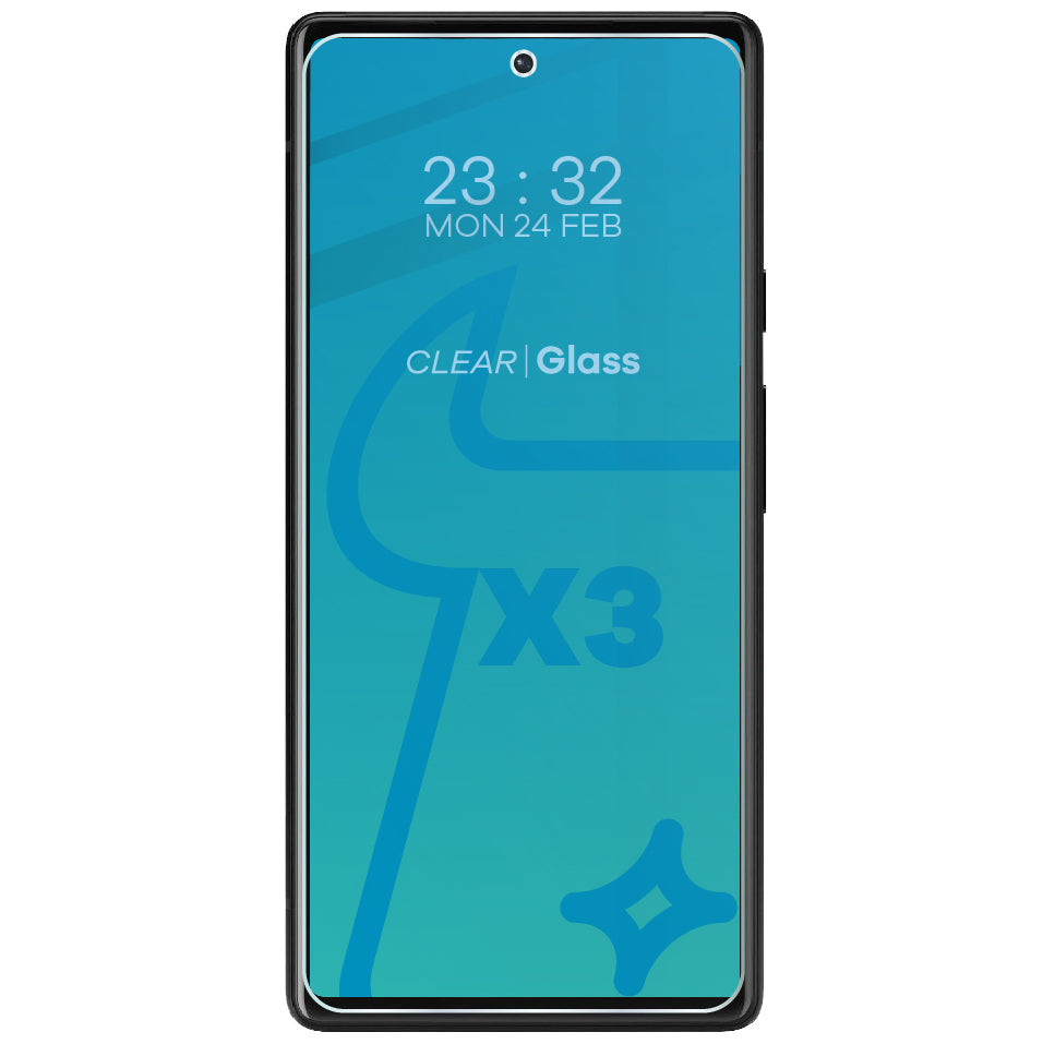 Gehärtetes Glas Bizon Glass Clear - 3 Stück + Kameraschutz für Google Pixel 6