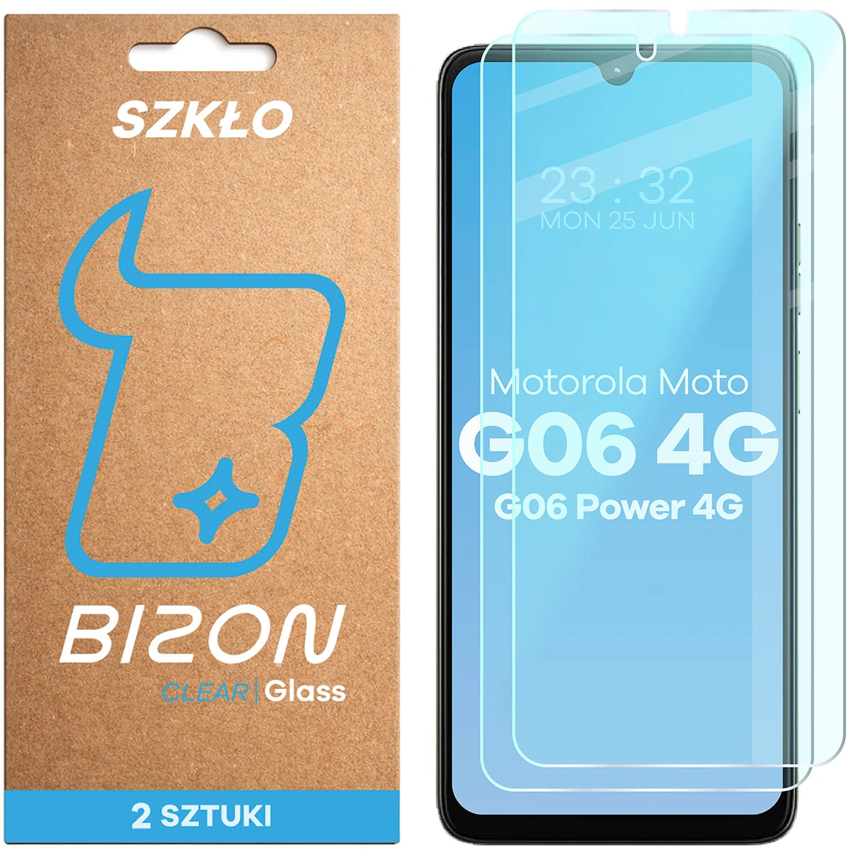 Gehärtetes Glas für Motorola Moto G06 4G / G06 Power 4G, Bizon Glass Clear Duo, 2 Stück (1/4)