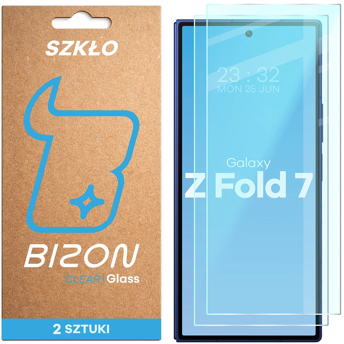 Gehärtetes Glas für Galaxy Z Fold7, Bizon Glass Clear Duo, 2 Stück (1/4)