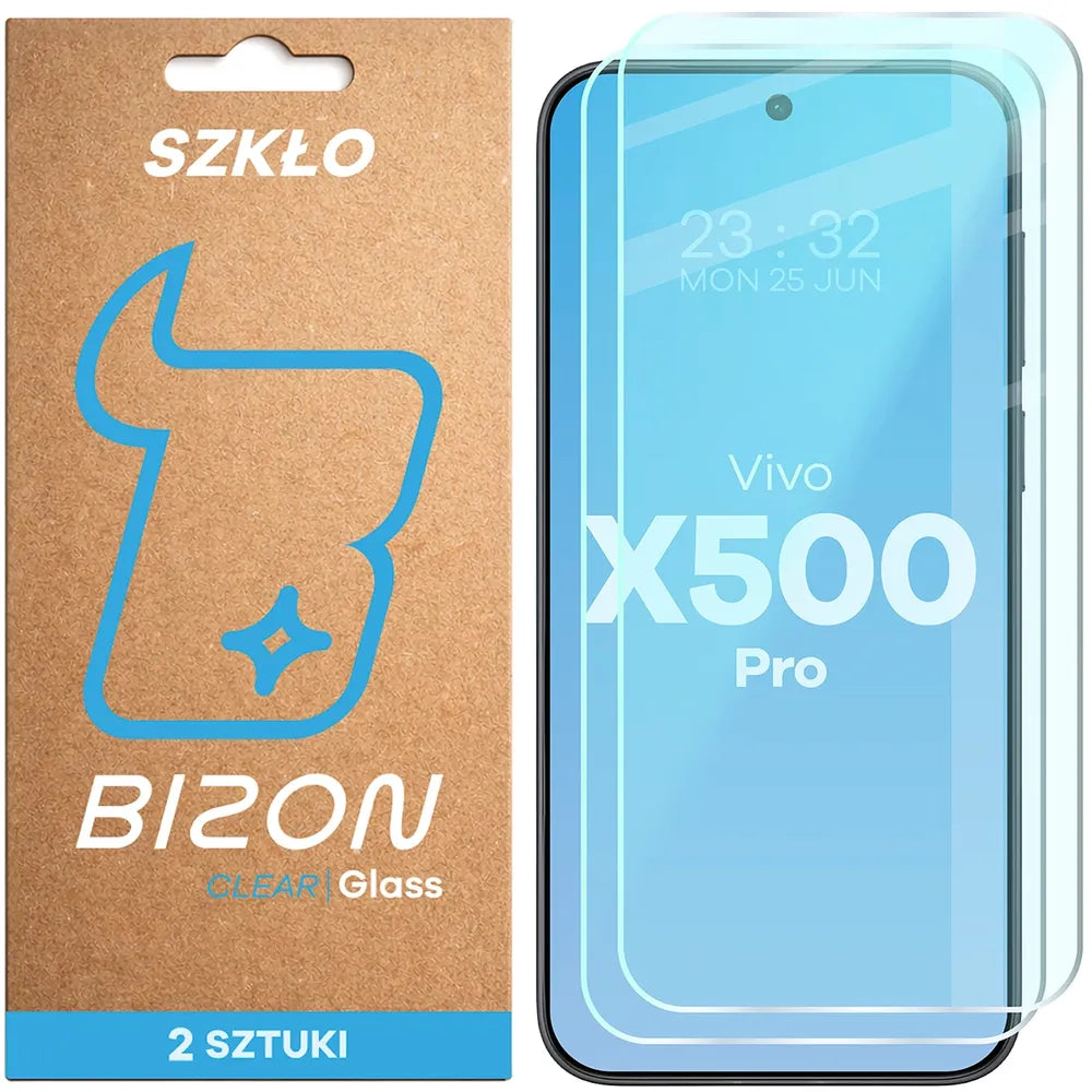 Gehärtetes Glas für Vivo X500 Pro, Bizon Glass Clear Duo, 2 Stück (1/4)