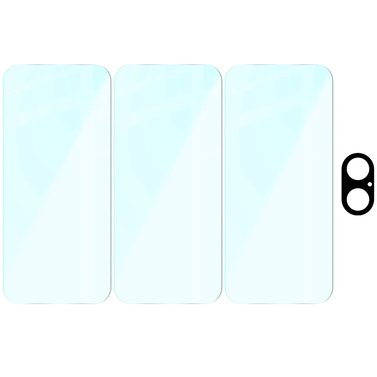 Gehärtetes Glas - 3 Stück + Kameraschutz für iPhone 17, Bizon Glass Clear Pack