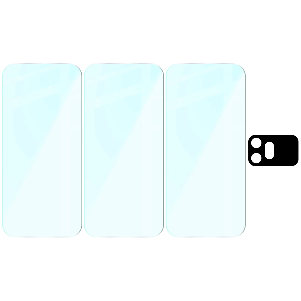 Gehärtetes Glas - 3 Stück + Kameraschutz für Honor 600 5G, Bizon Glass Clear Pack