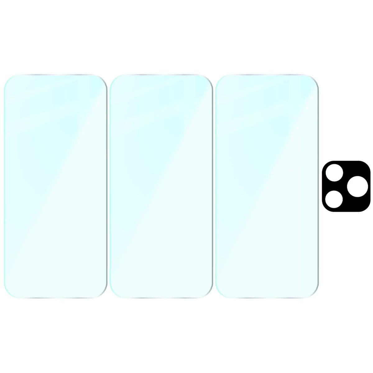 Gehärtetes Glas - 3 Stück + Kameraschutz für Honor 600 Lite 5G, Bizon Glass Clear Pack
