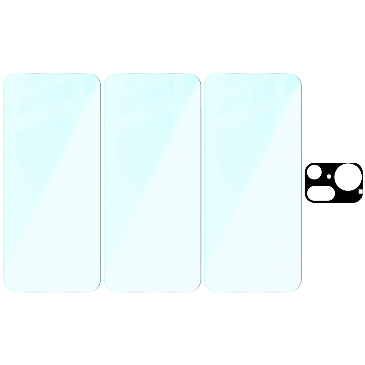 Gehärtetes Glas - 3 Stück + Kameraschutz für Nothing Phone (4a) Pro, Bizon Glass Clear Pack