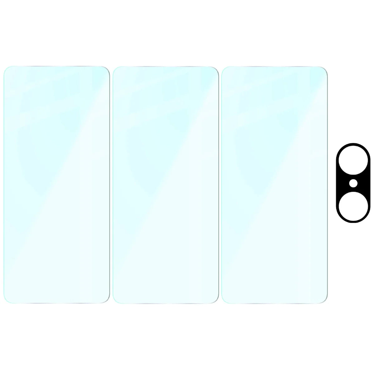 Gehärtetes Glas - 3 Stück + Kameraschutz für OnePlus Nord CE5 5G, Bizon Glass Clear Pack