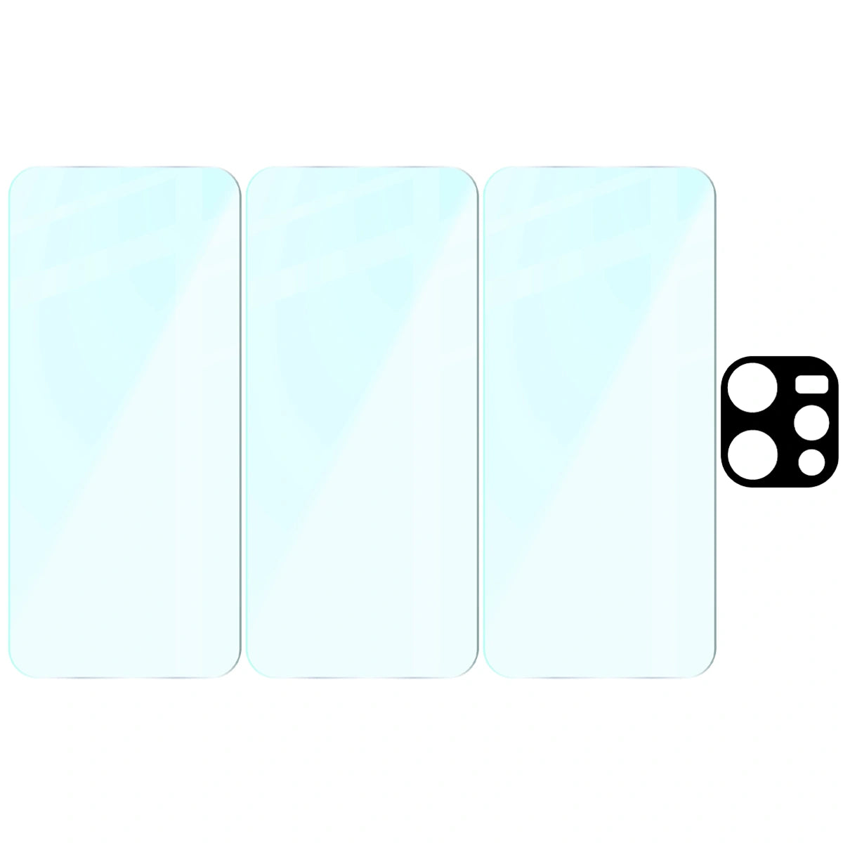 Gehärtetes Glas - 3 Stück + Kameraschutz für Oppo Reno 15, Bizon Glass Clear Pack