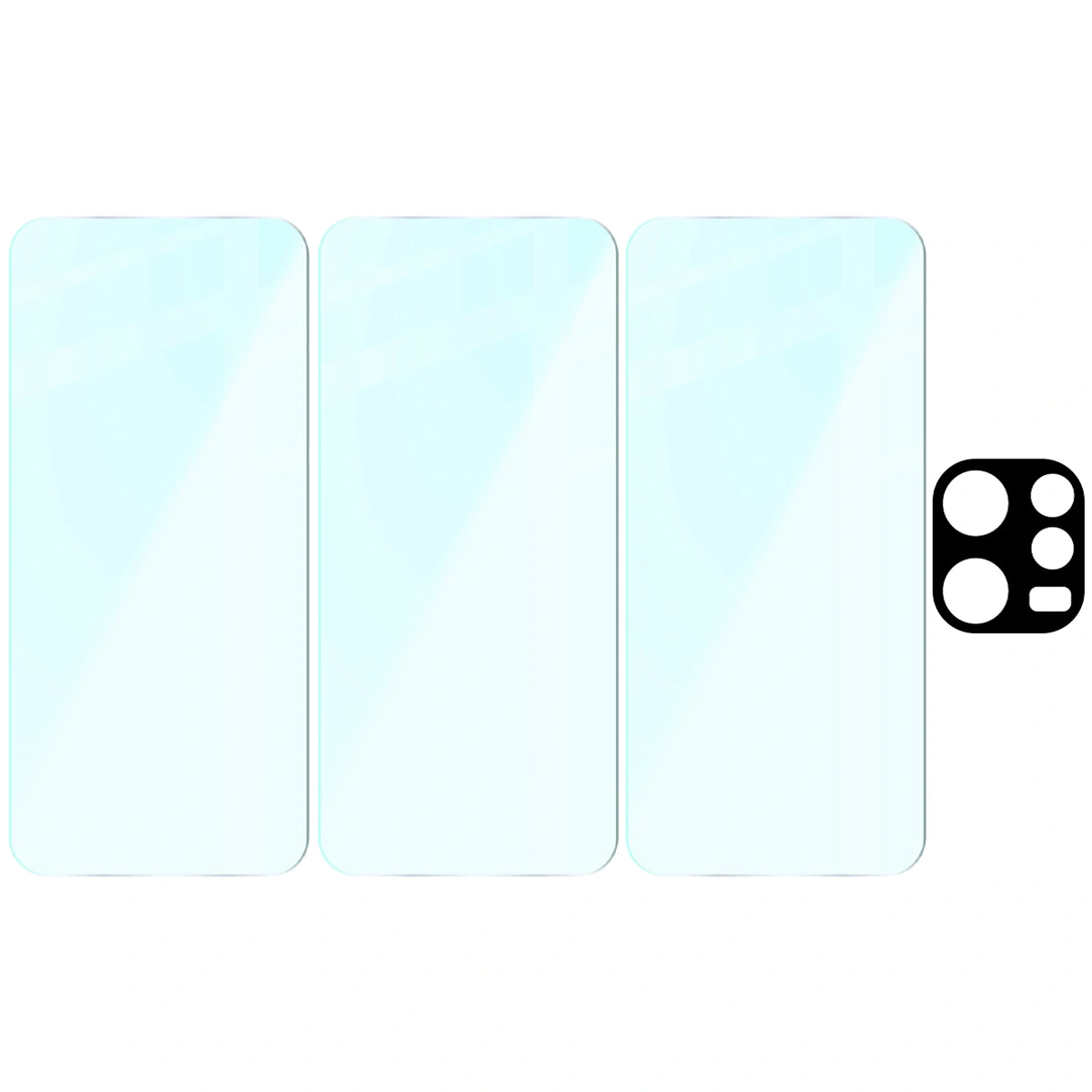 Gehärtetes Glas - 3 Stück + Kameraschutz für Oppo Reno 15 F / FS, Bizon Glass Clear Pack