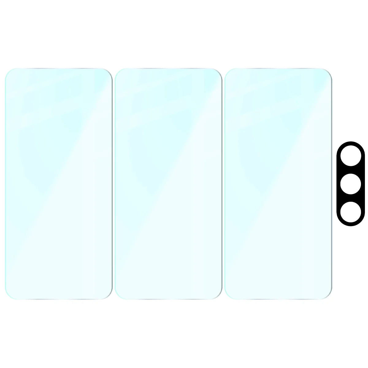 Gehärtetes Glas - 3 Stück + Kameraschutz für Galaxy S25 FE, Bizon Glass Clear Pack