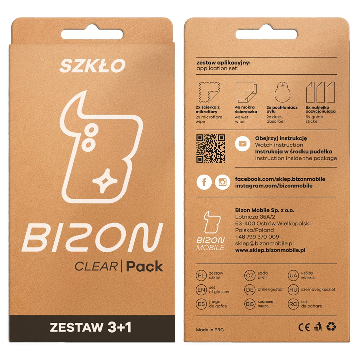 Gehärtetes Glas - 3 Stück + Kameraschutz für Galaxy S26, Bizon Glass Clear Pack