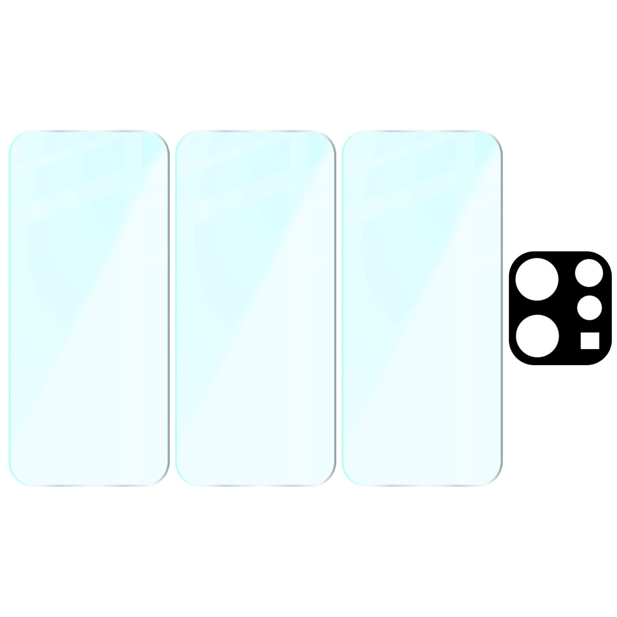 Gehärtetes Glas - 3 Stück + Kameraschutz für Vivo V70 5G, Bizon Glass Clear Pack
