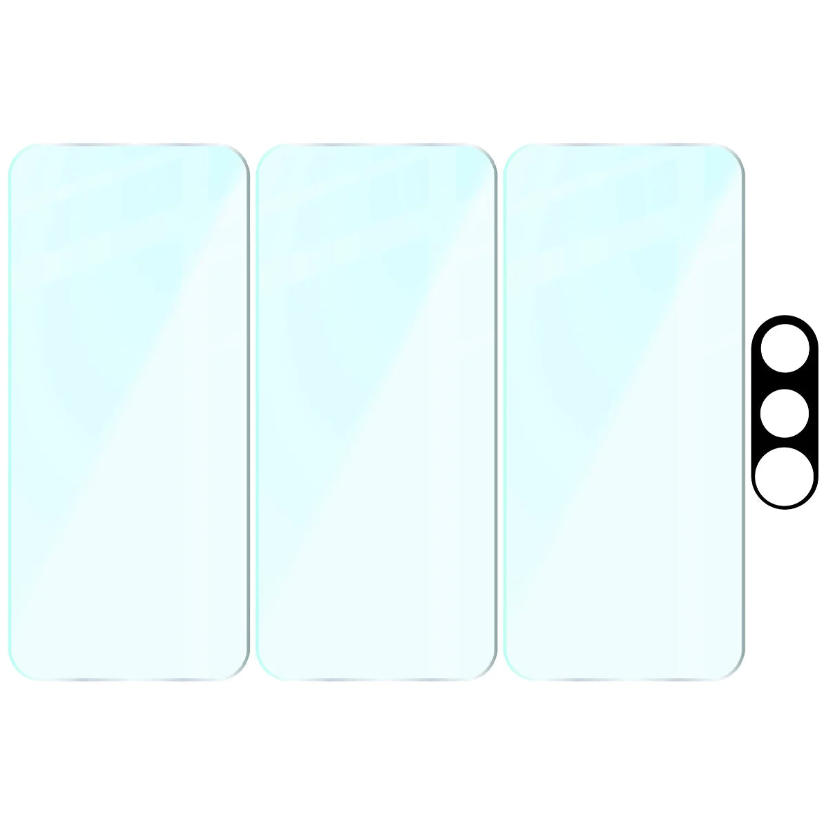 Gehärtetes Glas - 3 Stück + Kameraschutz für Vivo V70 FE 5G, Bizon Glass Clear Pack