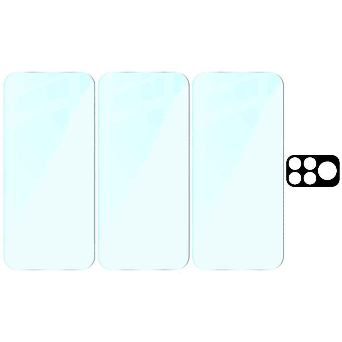 Gehärtetes Glas - 3 Stück + Kameraschutz für Xiaomi POCO F9 Pro, Bizon Glass Clear Pack (6/6)