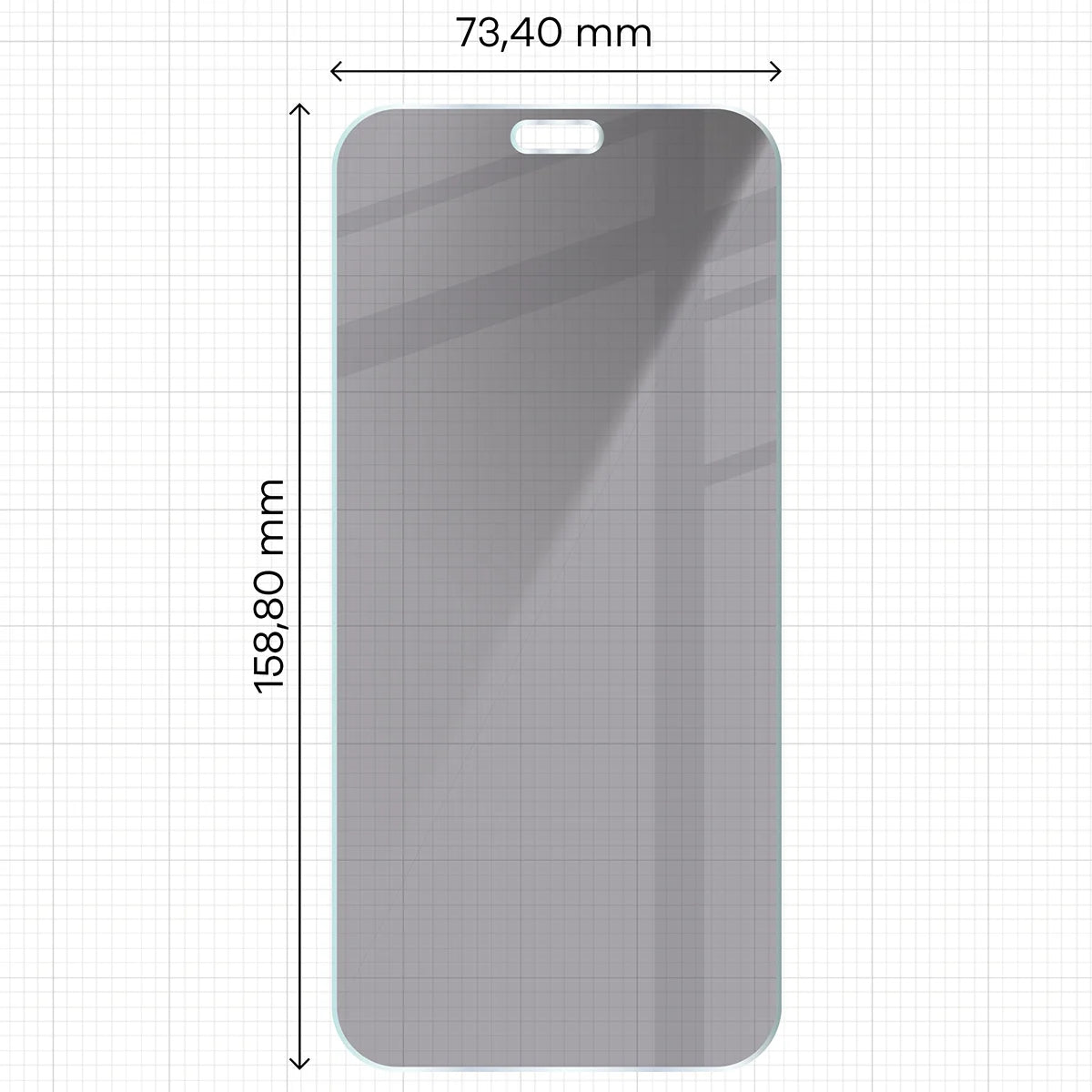 Gehärtetes Glas mit Privatschutzfilter für iPhone 18 Pro Max, Bizon Glass Clear Shadow, getönt (2/4)