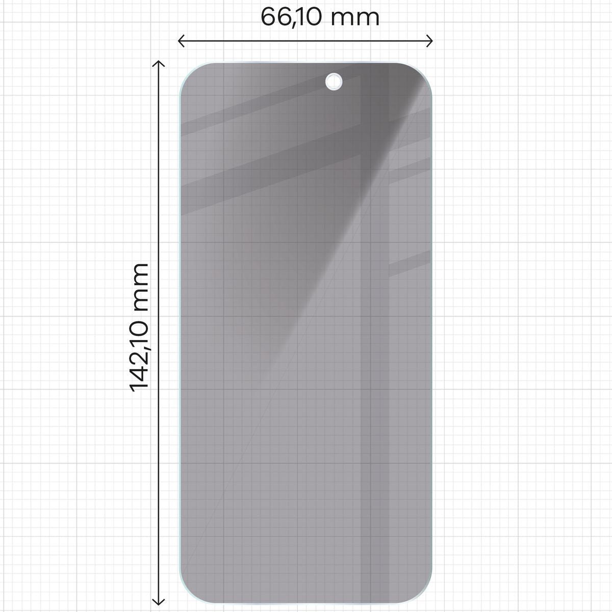 Gehärtetes Glas mit Privatschutzfilter für iPhone 15/15 Pro, Bizon Glass Clear Shadow, getönt