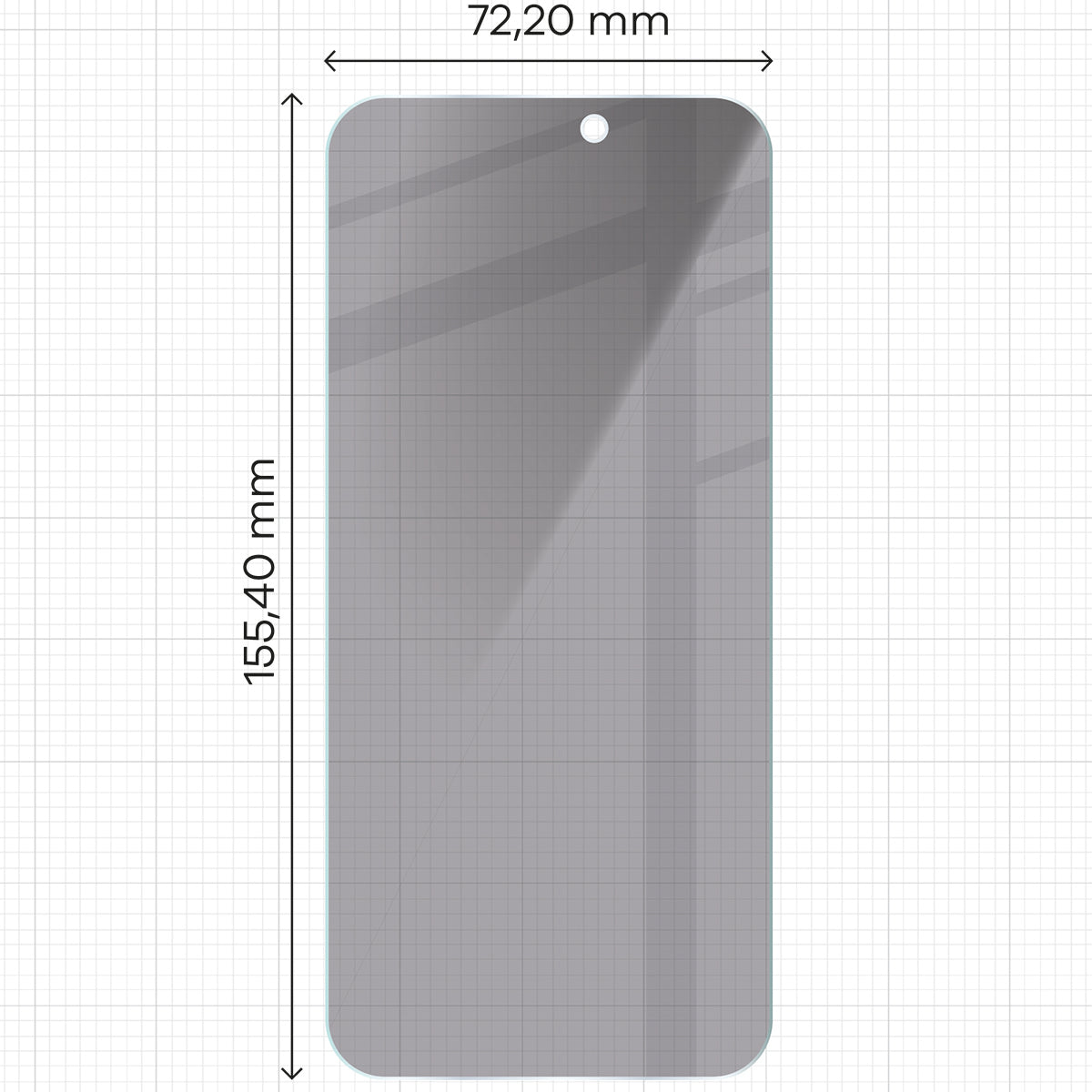 Gehärtetes Glas mit Privatschutzfilter für iPhone 15 Plus / 15 Pro Max, Bizon Glass Clear Shadow, getönt