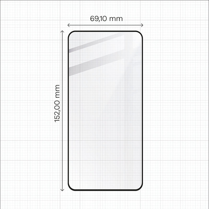 Gehärtetes Glas Bizon Glass Edge für Huawei P50, Schwarz