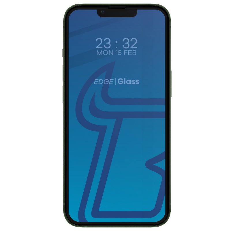 Gehärtetes Glas Bizon Glass Edge für iPhone 13 Mini, schwarzer Rahmen