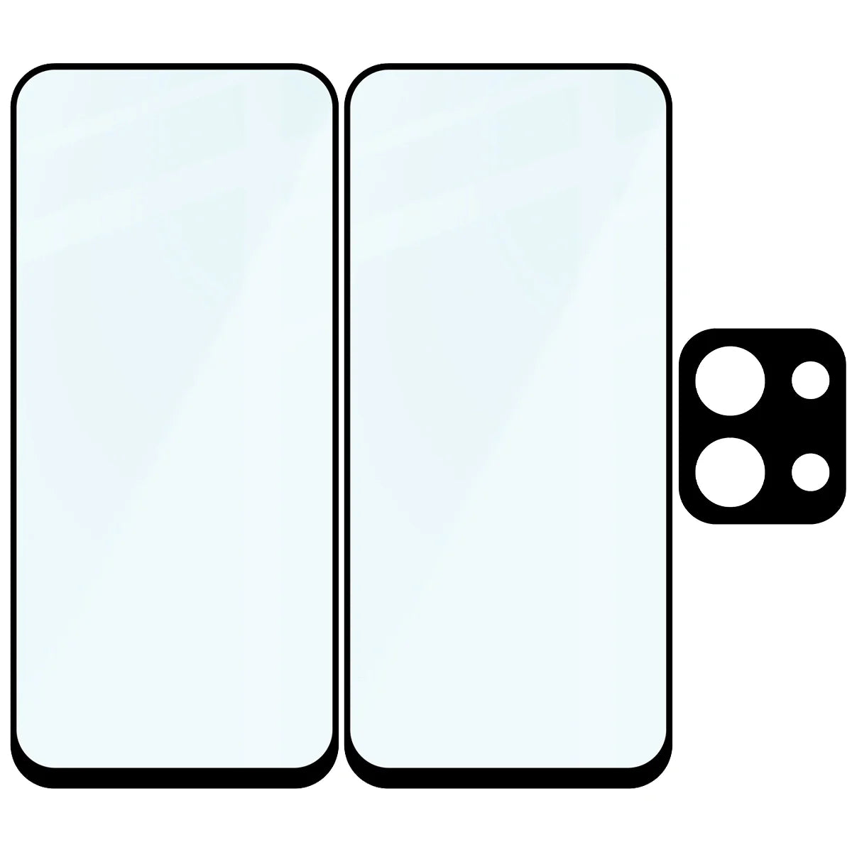 Gehärtetes Glas - 2 Stück + Kameraschutz für Xiaomi Redmi 15C 4G / 5G, Bizon Glass Edge Pack, Schwarz