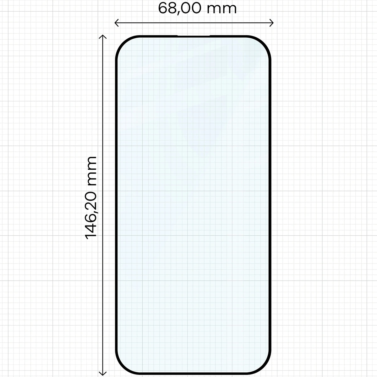 Gehärtetes Glas für iPhone 17 / 16 Pro, Bizon Glass Edge 2, schwarzer Rahmen