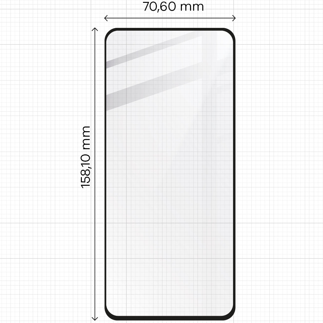 Gehärtetes Glas für Motorola Moto G34 / G45 5G, Bizon Glass Edge 2, schwarz