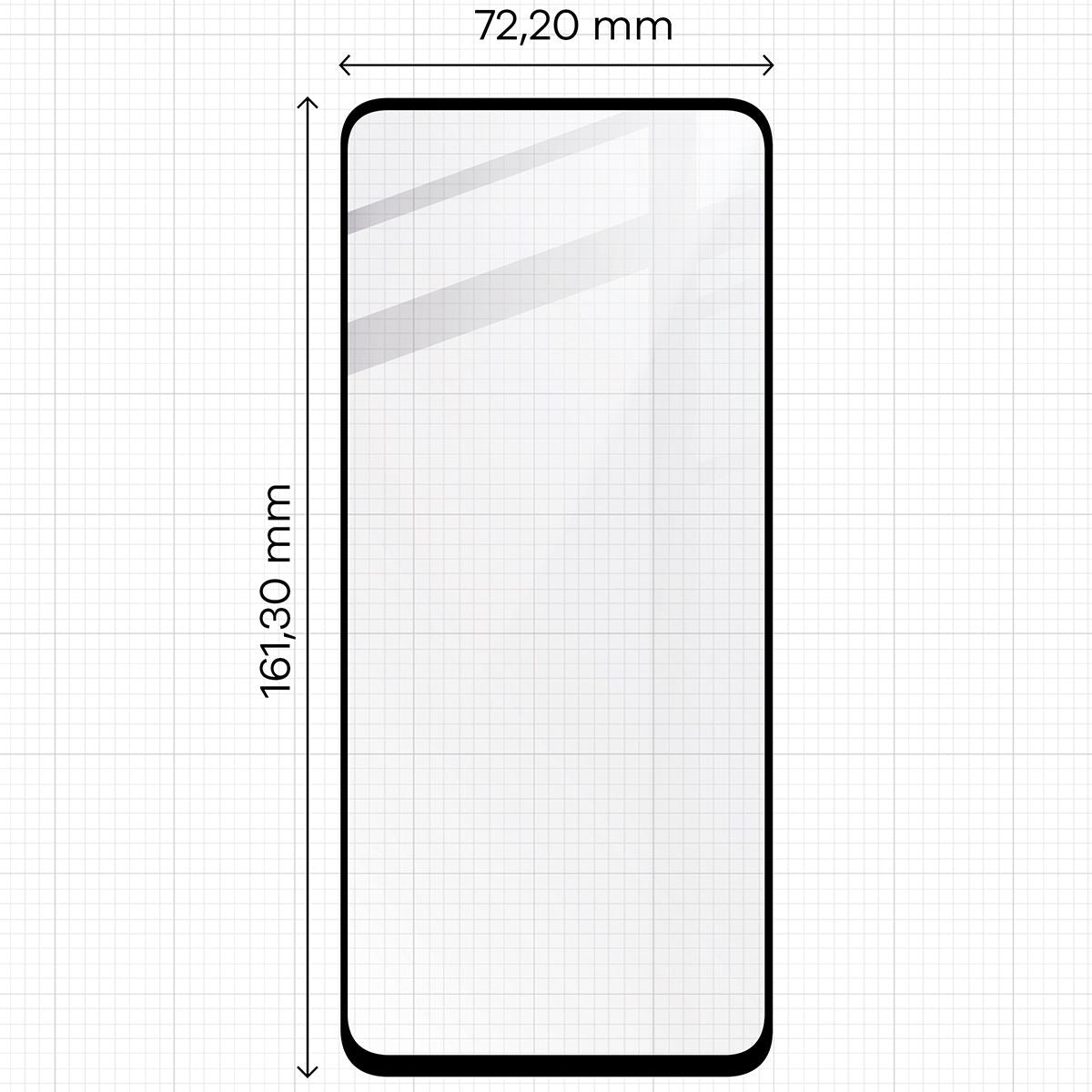 Gehärtetes Glas für Realme C67 4G, Bizon Glass Edge 2, Schwarz