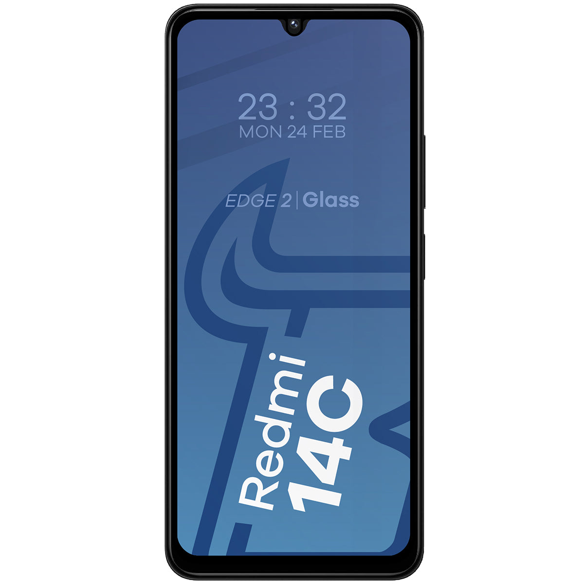Gehärtetes Glas für Xiaomi Redmi 14C 4G / POCO C75, Bizon Glass Edge, Schwarzer Rahmen
