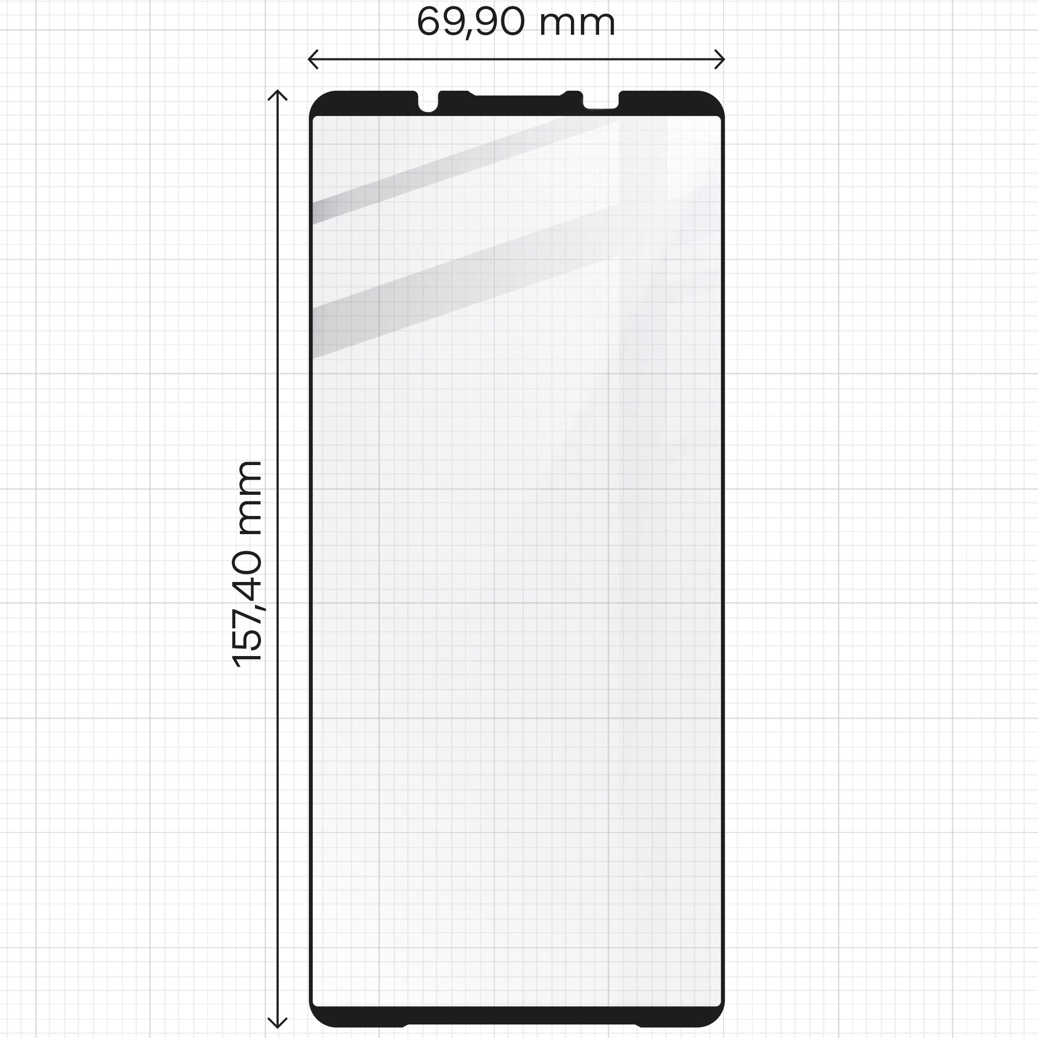 Gehärtetes Glas für Sony Xperia 1 VI, Bizon Glass Edge 2, Schwarz