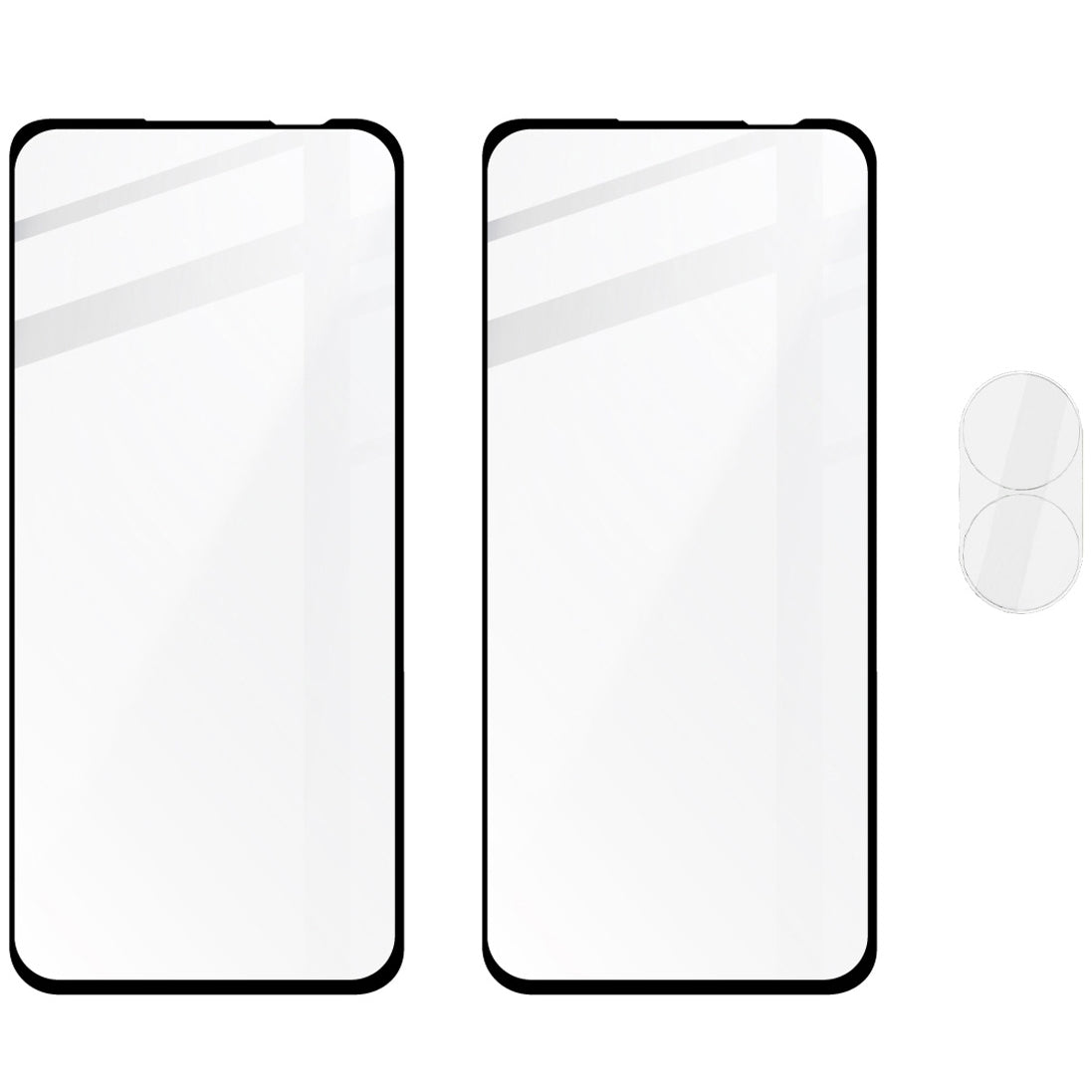 Gehärtetes Glas Bizon Glass Edge 2 Pack - 2 Stück + Kameraschutz für Asus Zenfone 10, Schwarz