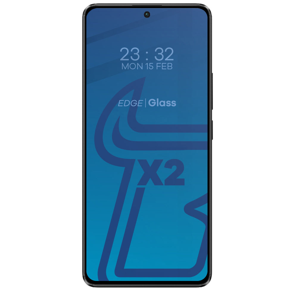 Gehärtetes Glas 2 Stück + Kameraschutz für Xiaomi Poco X6 / Redmi Note 13 Pro 5G, Bizon Glass Edge Pack, Schwarz